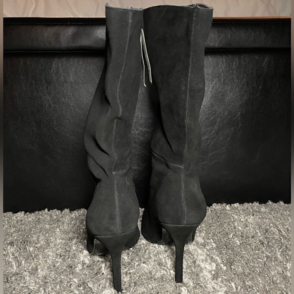 NWT Zara Cowboy Split Leather Heeled Boots - Picture 8 of 10